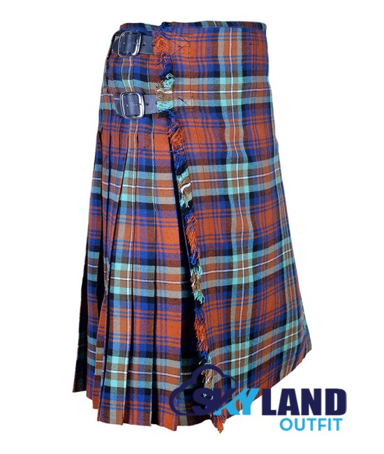 Scottish Irn Bru Tartan 8 Yard Kilt for Men Traditional Tartan Kilts