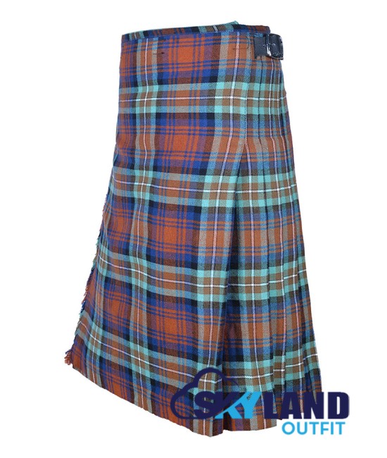 Scottish Irn Bru Tartan 8 Yard Kilt for Men Traditional Tartan Kilts