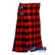 Scottish Red, Black Rob Roy Tartan 8 Yard Kilt Traditional Kilts