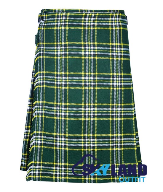 Scottish St. Patrick Tartan 8 Yard Kilt Men's Traditional Tartan Kilts