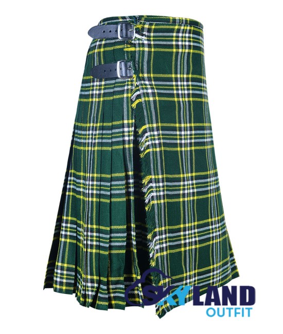 Scottish St. Patrick Tartan 8 Yard Kilt Men's Traditional Tartan Kilts