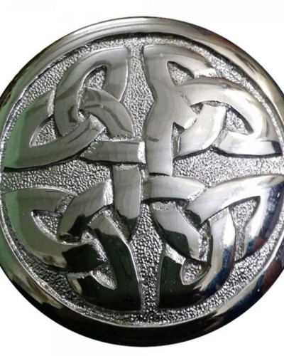 Premium Quality HW Celtic Silver Coated Fly Plaid Brooch for Scottish Kilt