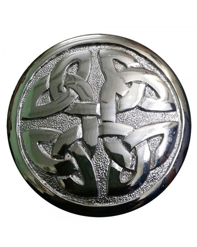 Highland Kilt Fly Plaid Brooch Fuchsia Stone Silver Antique Celtic Knot Brooches