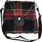 Black Stewart Tartan Ladies Kilt Shaped Purse, Tote Bag