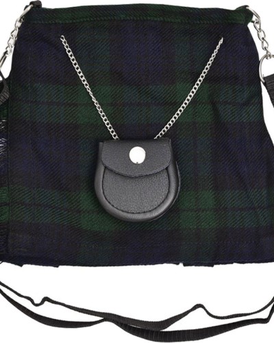 Black Watch Tartan Ladies Kilt Shaped Purse, Tote Plaid Bag Black Watch Tartan Ladies Kilt Shaped Purse, Tote Plaid Bag