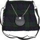 Scottish Black Watch Tartan Ladies Kilt Shaped Purse, Traditional Clothing Hand Bag