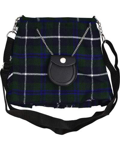 Douglas Blue Tartan Ladies Kilt Shaped Purse, Tote Bag Douglas Blue Tartan Ladies Kilt Shaped Purse, Tote Bag