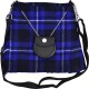 Scottish Blue Tartan Ladies Kilt Shaped Purse, Traditional Clothing Hand Bag