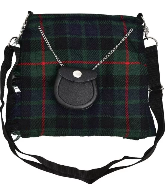 Gunn Tartan Ladies Kilt Shaped Purse, Tote Bag Gunn Tartan Ladies Kilt Shaped Purse, Tote Bag
