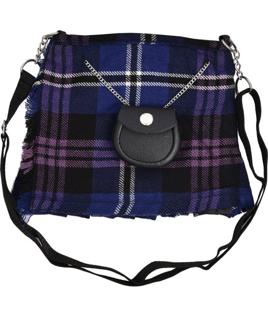 Scottish Heritage of Scotland Tartan Ladies Kilt Shaped Purse, Traditional Clothing Hand Bag