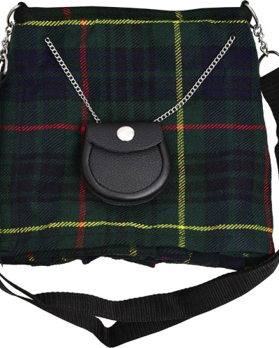 Hunting Stewart Tartan Ladies Kilt Shaped Purse, Tote Bag