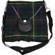 Scottish Hunting Stewart Tartan Ladies Kilt Shaped Purse, Traditional Clothing Hand Bag