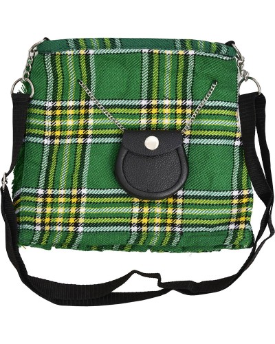 Irish National Tartan Ladies Kilt Shaped Purse, Tote Bag Irish National Tartan Ladies Kilt Shaped Purse, Tote Bag