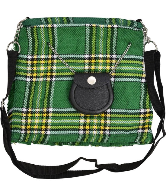 Scottish Irish National Tartan Ladies Kilt Shaped Purse, Traditional Clothing Hand Bag