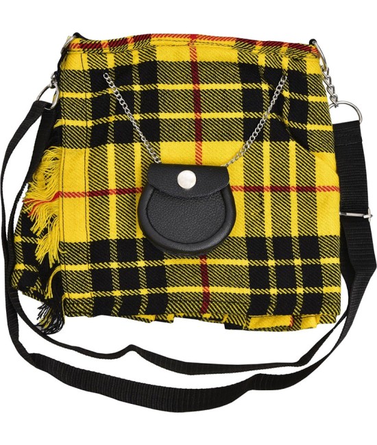 Scottish McLeod of Lewis Tartan Ladies Kilt Shaped Purse, Traditional Clothing Hand Bag