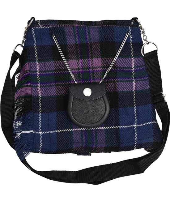 Scottish Pride of Scotland Tartan Ladies Kilt Shaped Purse, Traditional Clothing Hand Bag