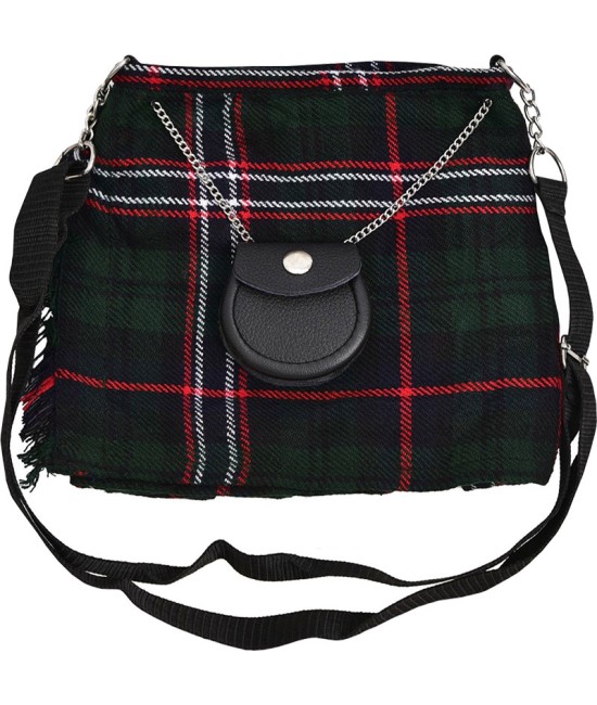Scottish National Tartan Ladies Kilt Shaped Purse, Traditional Clothing Hand Bag