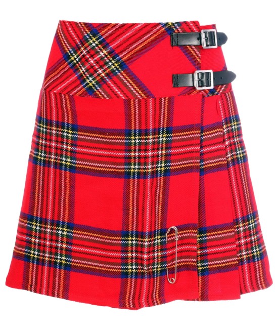 Ladies Royal Stewart Tartan Mini Billie Kilt Mod Skirt Girls Mini Billie Skirt