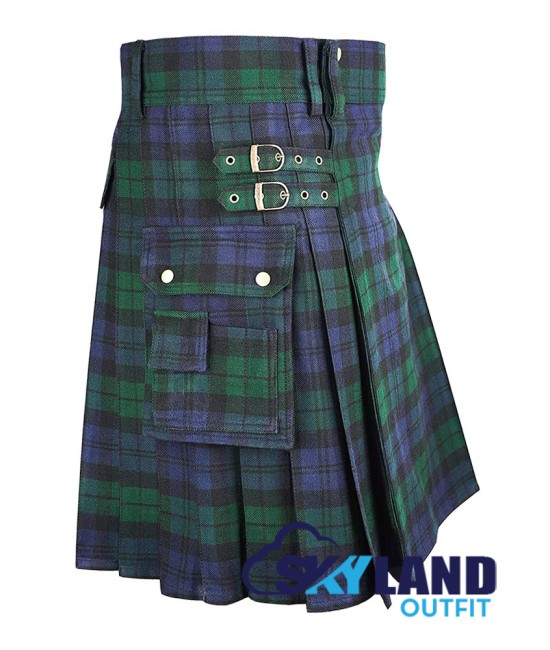 Scottish Black Watch Tartan Kilt Utility Modern Kilts