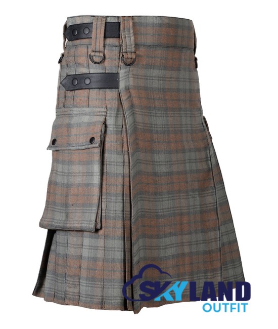 Scottish Black Watch Weathered Tartan Kilt Modern Utility Kilts