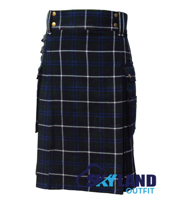 Scottish Blue Douglas Tartan Kilt Modern Utility Kilts