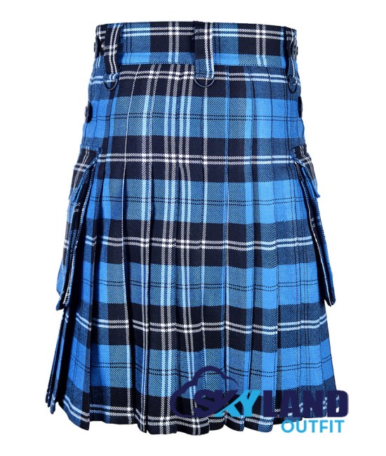 Scottish Ramsay Blue Hunting Tartan Kilt Modern Utility Kilts