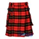 Scottish Wallace tartan utility kilt with adjustable leather straps