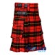 Scottish Wallace tartan utility kilt with adjustable leather straps