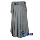 Scottish 8-Yard Grey Wool Kilt with 3 Detachable Pockets