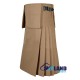 Scottish 8-Yard Khaki Wool Kilt with 3 Detachable Pockets