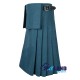 Scottish 8-Yard Smooking Blue Wool Kilt with 3 Detachable Pockets