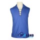 Jacobite Ghillie Kilt Shirt Royal Blue Cotton Jacobean Sleeveless Shirt