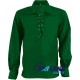 Jacobite ghillie kilt shirt green cotton Jacobean full sleeve shirt