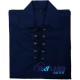 Jacobite ghillie kilt shirt navy blue cotton Jacobean full sleeve shirt
