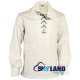Jacobite ghillie kilt shirt off white cotton Jacobean full sleeve shirt