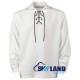 Jacobite ghillie kilt shirt white cotton Jacobean full sleeve shirt